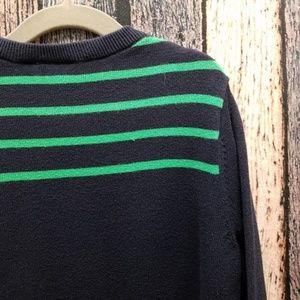 Navy Blue and Green Striped Sweater